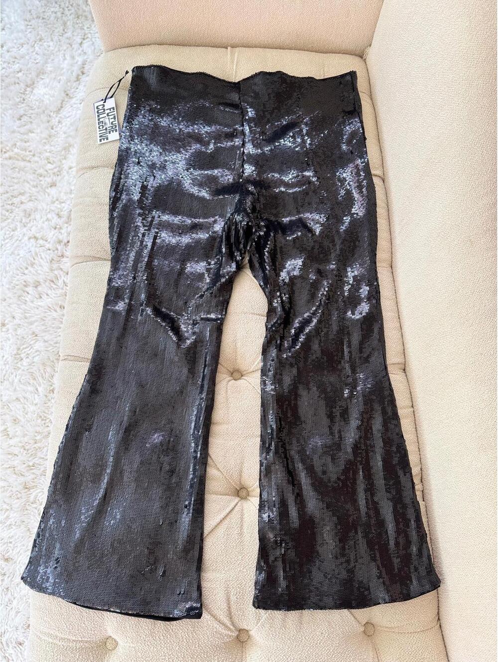 Future Collective Sequin Glam Pants - Black, Size 20/22 (NWT)